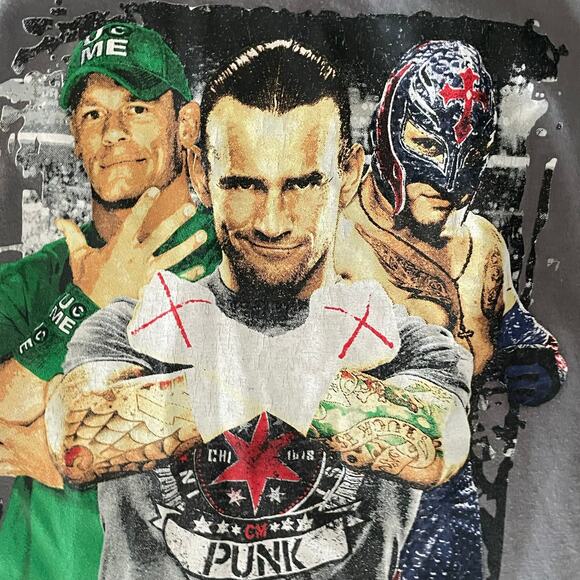 WWE Boy Small Wrestling Grapic Tee 6-7 Sleeveless John Cena CM Punk Rey Mysterio - Picture 2 of 3